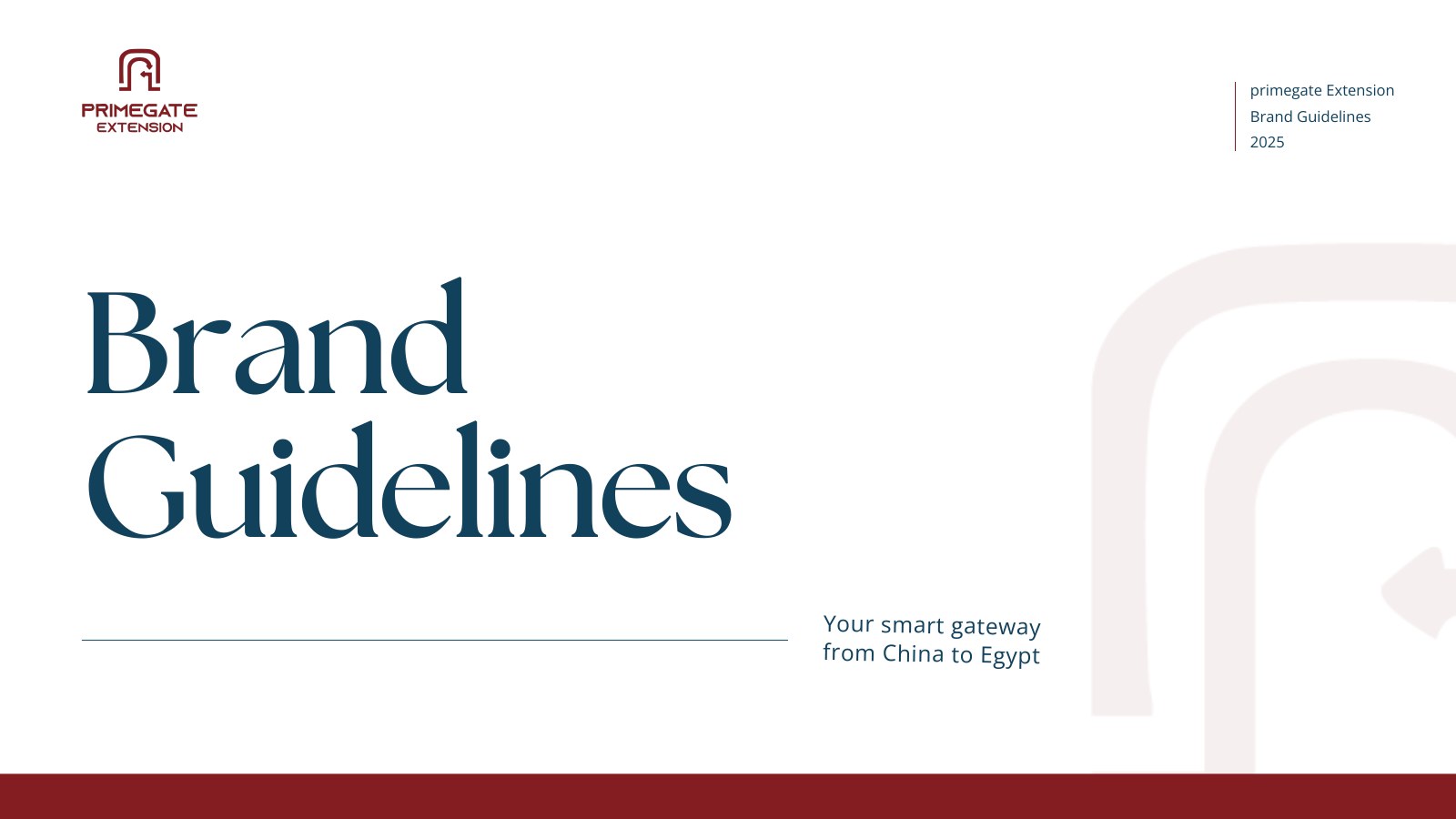 Primegate Extension brand guidelines cover