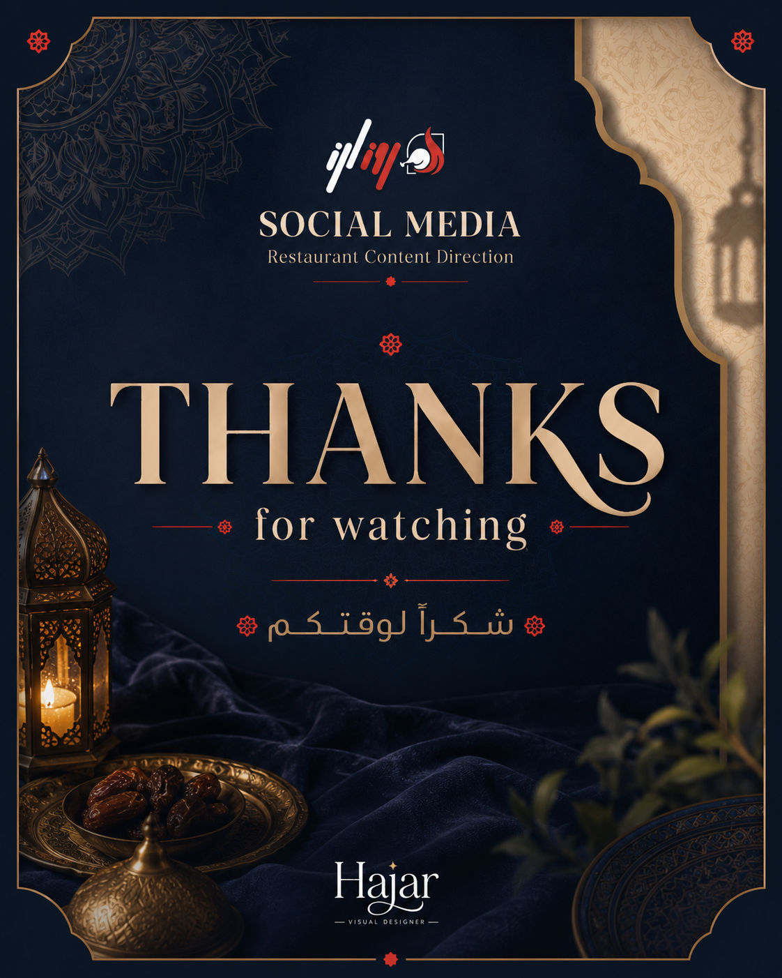 Restaurant content direction thank you slide