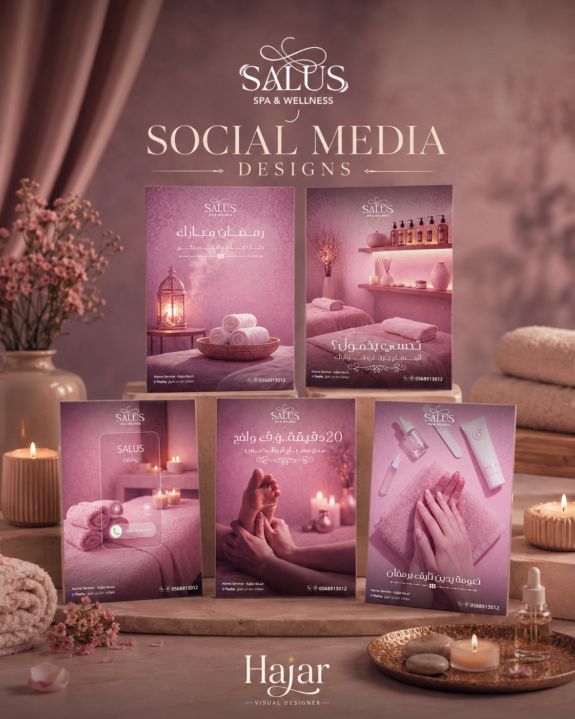 Salus Spa and Wellness social media designs cover